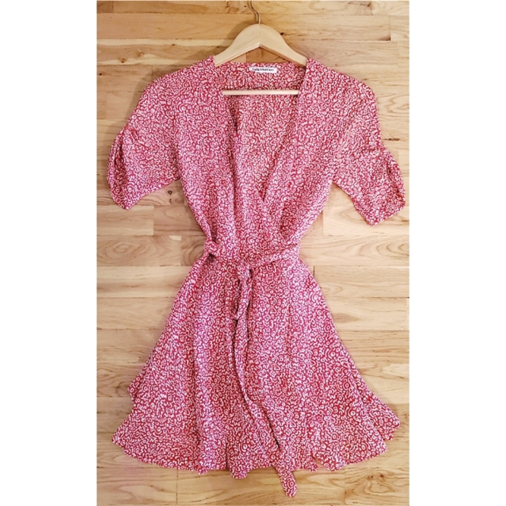 Reformation Monica Dress Red Scribble Size Small - Picture 12 of 13